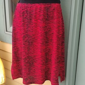 VTG 90s Red Black Zebra Print Bodycon Skirt